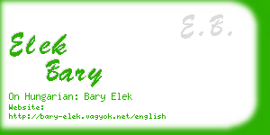 elek bary business card